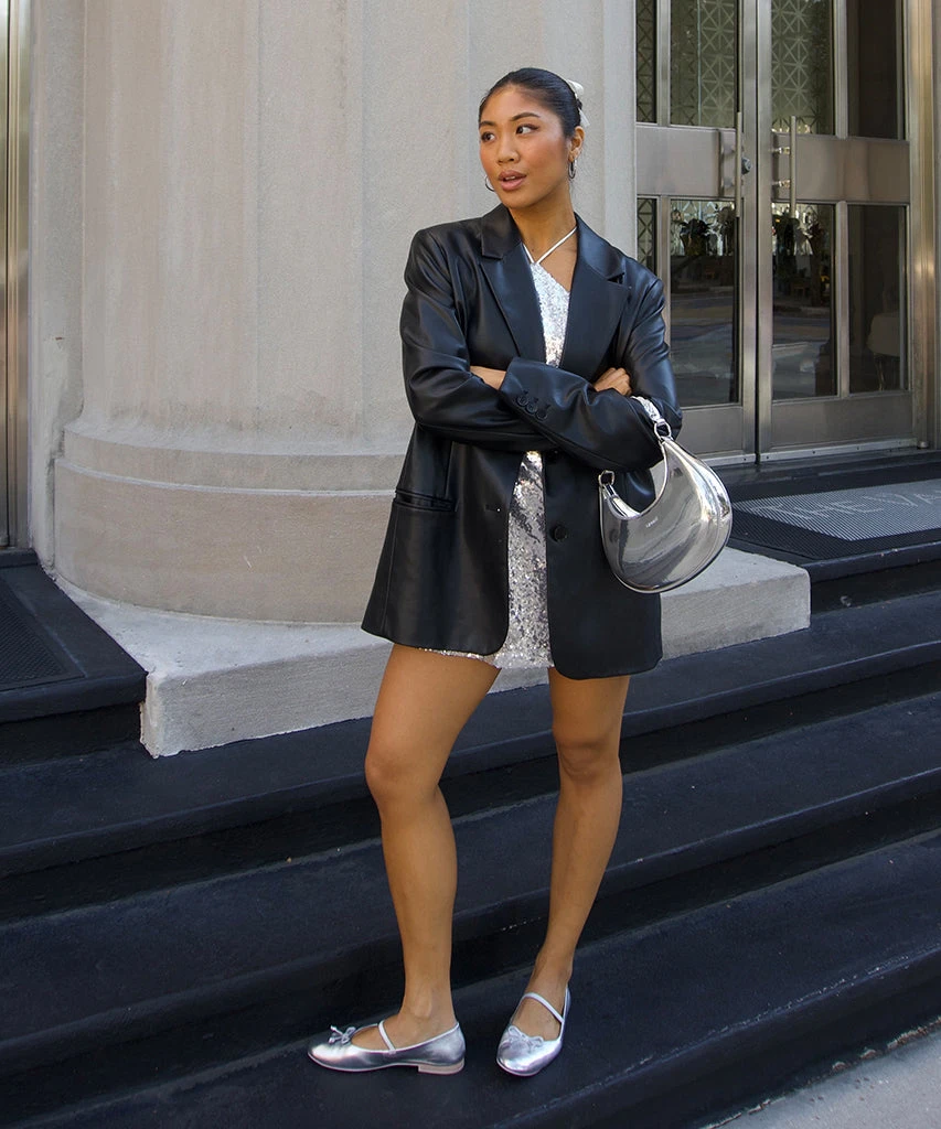 CARIN BALLET FLATS SILVER METALLIC LEATHER(Carin ballet flats silver metallic leather) CARIN BALLET FLATS SILVER METALLIC LEATHER(Carin Ballet Flats Silver Metallic Leather) -Dolce Vita Sale Store 30