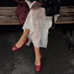 ANISA BALLET FLATS RED CRINKLE PATENT(Anisa Ballet Flats Red Crinkle Patent) -Dolce Vita Sale Store ANISARED2