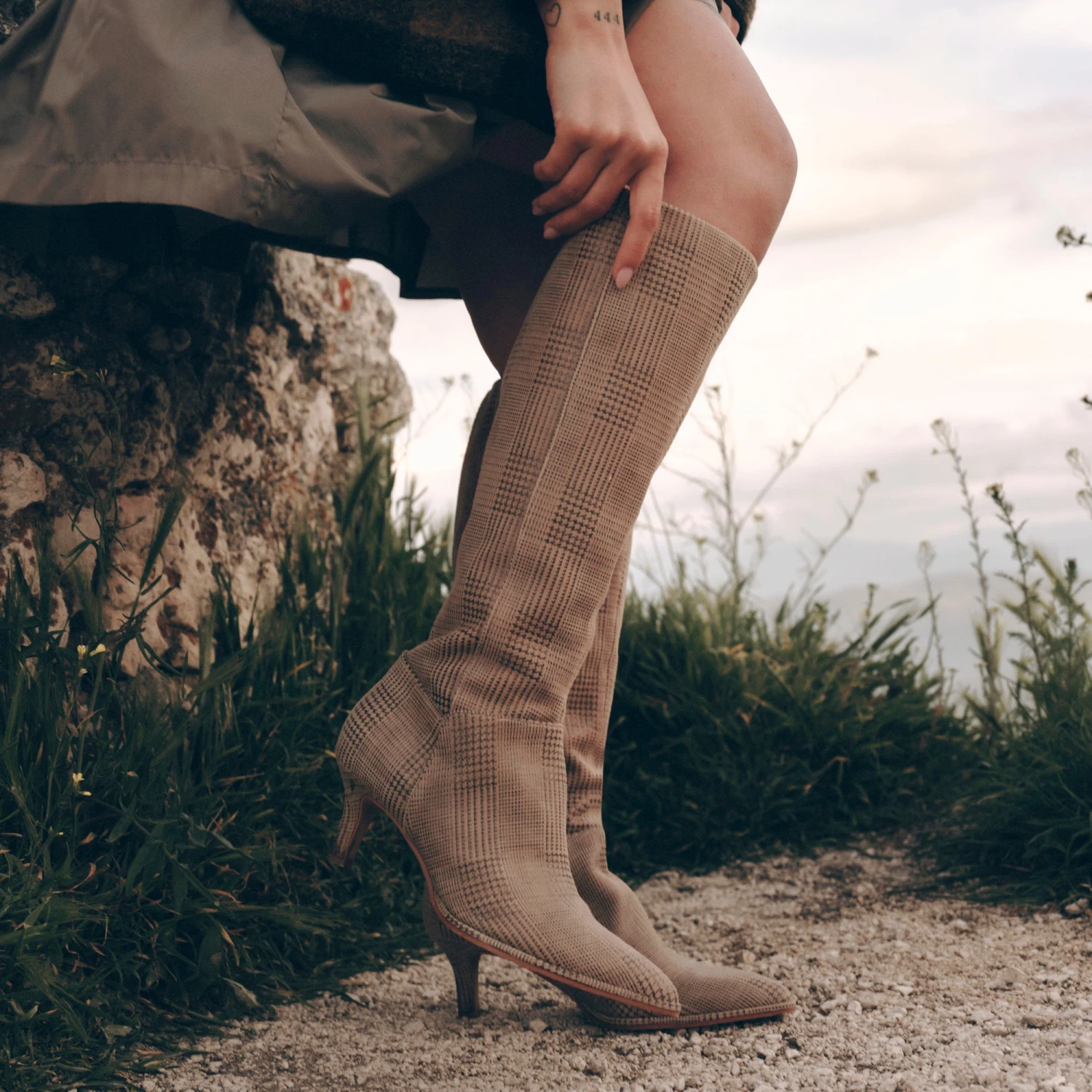 ALDY BOOTS HERRINGBONE PRINTED SUEDE(Aldy boots herringbone printed suede) ALDY BOOTS HERRINGBONE PRINTED SUEDE(Aldy Boots Herringbone Printed Suede) -Dolce Vita Sale Store DOLCEVITA BOOTS ALDY HERRINGBONE PRINTED SUEDE 3