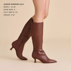 AUGGIE NARROW CALF BOOTS CHOCOLATE LEATHER(Auggie Narrow Calf Boots Chocolate Leather) -Dolce Vita Sale Store DOLCEVITA BOOTS AUGGIE CHOCOLATELEATHER NARROWCALF 2