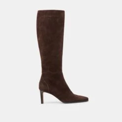 EMMI WIDE CALF BOOTS DK BROWN SUEDE(Emmi Wide Calf Boots Dk Brown Suede)