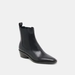 FOSTER BOOTIES BLACK LEATHER(Foster Booties Black Leather) 4 FOSTER BOOTIES BLACK LEATHER(Foster Booties Black Leather) -Dolce Vita Sale Store DOLCEVITA BOOTS FOSTER BLACK LEATHER 01