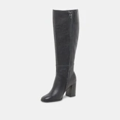 Dolce Vita FYNN WIDE CALF BOOTS ONYX LEATHER(Fynn Wide Calf Boots Onyx Leather) -Dolce Vita Sale Store DOLCEVITA BOOTS FYNNEXTRAWIDECALF ONYXLEATHER 01