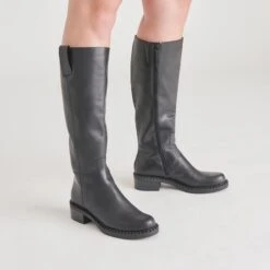 GLORY H2O BOOTS BLACK LEATHER(Glory H2o Boots Black Leather) 6 GLORY H2O BOOTS BLACK LEATHER(Glory H2o Boots Black Leather) -Dolce Vita Sale Store DOLCEVITA BOOTS GLORYH2O BLACKLEATHER ONFOOT STANDARD 02