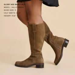 GLORY H2O WIDE CALF BOOTS OLIVE SUEDE(Glory H2o Wide Calf Boots Olive Suede) -Dolce Vita Sale Store DOLCEVITA BOOTS GLORYH2O OLIVESUEDEH2O WIDECALF 1