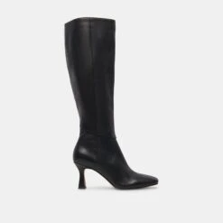 Dolce Vita GYRA WIDE CALF BOOTS BLACK LEATHER(Gyra Wide Calf Boots Black Leather)