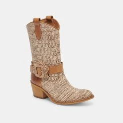 HOSS BOOTS BROWN MULTI RAFFIA(Hoss Boots Brown Multi Raffia) -Dolce Vita Sale Store DOLCEVITA BOOTS HOSS BROWNMULTIRAFFIA 01