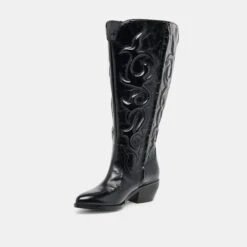 MIRLA EXTRA WIDE CALF BOOTS BLACK LEATHER(Mirla Extra Wide Calf Boots Black Leather) 7 MIRLA EXTRA WIDE CALF BOOTS BLACK LEATHER(Mirla Extra Wide Calf Boots Black Leather) -Dolce Vita Sale Store DOLCEVITA BOOTS MIRLAPLUS BLACKLEATHER 01 2