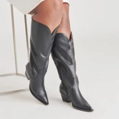 RAJ EXTRA WIDE CALF BOOTS BLACK LEATHER(Raj Extra Wide Calf Boots Black Leather) -Dolce Vita Sale Store DOLCEVITA BOOTS RAJ ONYXSUEDE ONFOOT EWIDE 02 0f07af9b 54bd 490b 905e 6129c1a5d0e0