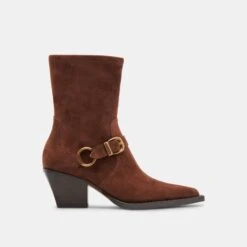 RAVE WIDE CALF BOOTS DK BROWN SUEDE(Rave Wide Calf Boots Dk Brown Suede)