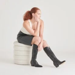 RYATT BOOTS BLACK LEATHER(Ryatt Boots Black Leather) 5 RYATT BOOTS BLACK LEATHER(Ryatt Boots Black Leather) -Dolce Vita Sale Store DOLCEVITA BOOTS RYATT BLACKLEATHER ONFOOT 1