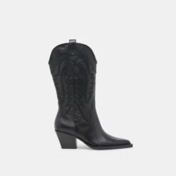 RYLAND WIDE CALF BOOTS BLACK LEATHER(Ryland Wide Calf Boots Black Leather)