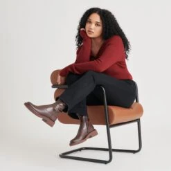 SIMAYA H2O BOOTS MAHOGANY LEATHER(Simaya H2o Boots Mahogany Leather) -Dolce Vita Sale Store DOLCEVITA BOOTS SIMAYAH2O MAHOGANYLEATHER ONFOOT