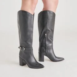 TYRONE BOOTS BLACK LEATHER(Tyrone Boots Black Leather) -Dolce Vita Sale Store DOLCEVITA BOOTS TYRONE BLACKLEATHER ONFOOT 01