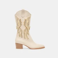 VILA BOOTS IVORY LEATHER(Vila Boots Ivory Leather)