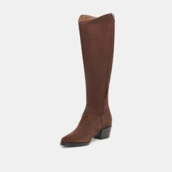 VIRONA H2O WIDE CALF BOOTS DK BROWN SUEDE(Virona H2o Wide Calf Boots Dk Brown Suede) -Dolce Vita Sale Store DOLCEVITA BOOTS VIRONAH2OWC DKBROWNSUEDE 01 2