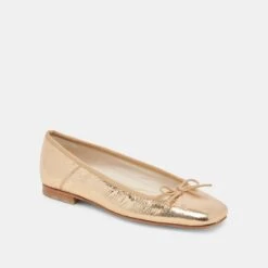 ANISA BALLET FLATS GOLD DISTRESSED LEATHER(Anisa Ballet Flats Gold Distressed Leather) -Dolce Vita Sale Store DOLCEVITA FLATS ANISA GOLDDISTRESSEDLEATHER 01