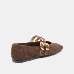 BAYLEE GROMMET BALLET FLATS DK BROWN PERFORATED SUEDE(Baylee Grommet Ballet Flats Dk Brown Perforated Suede) -Dolce Vita Sale Store DOLCEVITA FLATS BAYLEEGROMMET DKBROWNPERFORATEDSUEDE 03