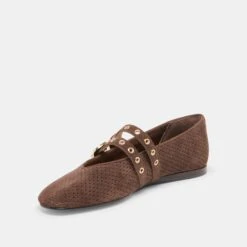 BAYLEE GROMMET BALLET FLATS DK BROWN PERFORATED SUEDE(Baylee Grommet Ballet Flats Dk Brown Perforated Suede) -Dolce Vita Sale Store DOLCEVITA FLATS BAYLEEGROMMET DKBROWNPERFORATEDSUEDE 09