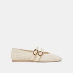 BAYLEE BALLET FLATS BONE PERFORATED SUEDE(Baylee Ballet Flats Bone Perforated Suede)