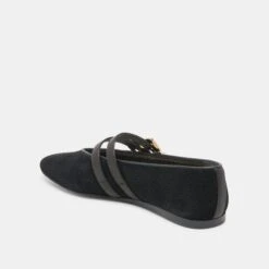 BAYLEE BALLET FLATS ONYX PERFORATED SUEDE(Baylee Ballet Flats Onyx Perforated Suede) -Dolce Vita Sale Store DOLCEVITA FLATS BAYLEE ONYXPERFORATEDSUEDE 09
