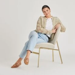 BAYLEE BALLET FLATS PECAN PERFORATED SUEDE(Baylee Ballet Flats Pecan Perforated Suede) -Dolce Vita Sale Store DOLCEVITA FLATS BAYLEE PECANPERFORATEDSUEDE ONFOOT 04