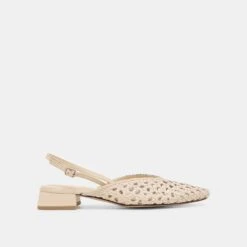 BIRDIE FLATS OFF WHITE WOVEN LEATHER(Birdie Flats Off White Woven Leather)