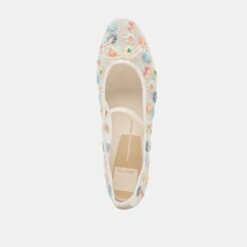 CADEL FLORAL BALLET FLATS IVORY FLORAL MESH(Cadel Floral Ballet Flats Ivory Floral Mesh) -Dolce Vita Sale Store DOLCEVITA FLATS CADELFLORAL IVORYFLORALMESH 06