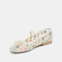 CADEL FLORAL BALLET FLATS IVORY FLORAL MESH(Cadel Floral Ballet Flats Ivory Floral Mesh) -Dolce Vita Sale Store DOLCEVITA FLATS CADELFLORAL IVORYFLORALMESH 08