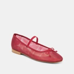 CADEL BALLET FLATS CRIMSON MESH(Cadel Ballet Flats Crimson Mesh) -Dolce Vita Sale Store DOLCEVITA FLATS CADEL CRIMSONMESH 01