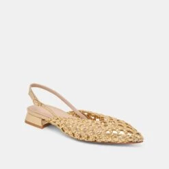 CYNDI FLATS GOLD WOVEN(Cyndi Flats Gold Woven) 4 CYNDI FLATS GOLD WOVEN(Cyndi Flats Gold Woven) -Dolce Vita Sale Store DOLCEVITA FLATS CYNDI GOLDWOVEN 01