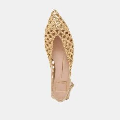 CYNDI FLATS GOLD WOVEN(Cyndi Flats Gold Woven) 12 CYNDI FLATS GOLD WOVEN(Cyndi Flats Gold Woven) -Dolce Vita Sale Store DOLCEVITA FLATS CYNDI GOLDWOVEN 06