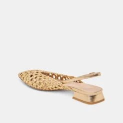 CYNDI FLATS GOLD WOVEN(Cyndi Flats Gold Woven) 9 CYNDI FLATS GOLD WOVEN(Cyndi Flats Gold Woven) -Dolce Vita Sale Store DOLCEVITA FLATS CYNDI GOLDWOVEN 09