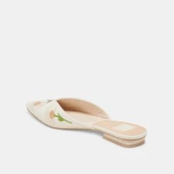 ELM FLATS WHITE FLORAL RAFFIA(Elm Flats White Floral Raffia) -Dolce Vita Sale Store DOLCEVITA FLATS ELM WHITEFLORALRAFFIA 09