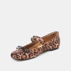 GIBSEN BALLET FLATS DK LEOPARD SATIN(Gibsen Ballet Flats Dk Leopard Satin) -Dolce Vita Sale Store DOLCEVITA FLATS GIBSEN DKLEOPARDSATIN 08