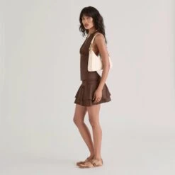 GIBSEN BALLET FLATS MID BROWN SATIN(Gibsen Ballet Flats Mid Brown Satin) -Dolce Vita Sale Store DOLCEVITA FLATS GIBSEN MIDBROWNSATIN ONFOOT PRYACREAM 01 bca884a9 c6b5 4497 9211 649acfa3eaf2