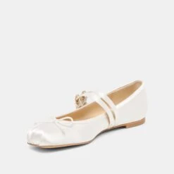 GIBSEN BALLET FLATS TRUE WHITE SATIN(Gibsen Ballet Flats True White Satin) -Dolce Vita Sale Store DOLCEVITA FLATS GIBSEN WHITESATIN 09