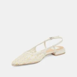 PAMIE FLORAL FLATS WHITE YELLOW FLORAL MESH(Pamie Floral Flats White Yellow Floral Mesh) 5 PAMIE FLORAL FLATS WHITE YELLOW FLORAL MESH(Pamie Floral Flats White Yellow Floral Mesh) -Dolce Vita Sale Store DOLCEVITA FLATS PAMIEFLORAL WHITE YELLOWFLORALMESH 08