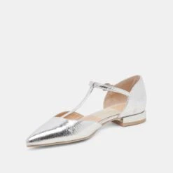 PEATY FLATS SILVER DISTRESSED LEATHER(Peaty Flats Silver Distressed Leather) -Dolce Vita Sale Store DOLCEVITA FLATS PEATY SILVER DISTRESSED LEATHER 08