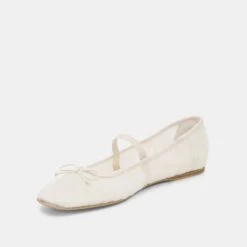 RAEVEN BALLET FLATS WHITE TULLE(Raeven Ballet Flats White Tulle) -Dolce Vita Sale Store DOLCEVITA FLATS RAEVEN WHITETULLE 08