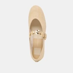 RELAN BALLET FLATS LT NATURAL RAFFIA(Relan Ballet Flats Lt Natural Raffia) -Dolce Vita Sale Store DOLCEVITA FLATS RELAN LTNATURALRAFFIA 06