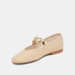 RELAN BALLET FLATS LT NATURAL RAFFIA(Relan Ballet Flats Lt Natural Raffia) -Dolce Vita Sale Store DOLCEVITA FLATS RELAN LTNATURALRAFFIA 08