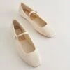 REYES WIDE BALLET FLATS IVORY LEATHER(Reyes Wide Ballet Flats Ivory Leather)