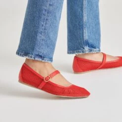 RODNI MESH BALLET FLATS CHILI WOVEN MESH(Rodni Mesh Ballet Flats Chili Woven Mesh) -Dolce Vita Sale Store DOLCEVITA FLATS RODNIMESH CHILI MESH ONFOOT 01