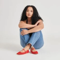 RODNI MESH BALLET FLATS CHILI WOVEN MESH(Rodni Mesh Ballet Flats Chili Woven Mesh) -Dolce Vita Sale Store DOLCEVITA FLATS RODNIMESH CHILI MESH ONFOOT 02