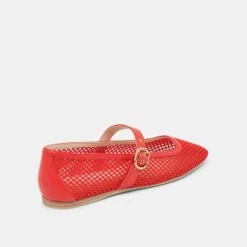 RODNI MESH BALLET FLATS CHILI WOVEN MESH(Rodni Mesh Ballet Flats Chili Woven Mesh) -Dolce Vita Sale Store DOLCEVITA FLATS RODNIMESH REDWOVENMESH 03