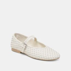 ROSLYN WOVEN BALLET FLATS TRUE WHITE WOVEN LEATHER(Roslyn Woven Ballet Flats True White Woven Leather) -Dolce Vita Sale Store DOLCEVITA FLATS ROSLYNWOVEN TRUEWHITEWOVENLEATHER 01