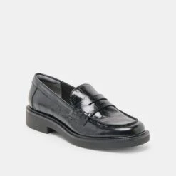 TIGGY LOAFERS MIDNIGHT CRINKLE PATENT(Tiggy Loafers Midnight Crinkle Patent) 4 TIGGY LOAFERS MIDNIGHT CRINKLE PATENT(Tiggy Loafers Midnight Crinkle Patent) -Dolce Vita Sale Store DOLCEVITA FLATS TIGGY MIDNIGHT CRINKLE PATENT 01