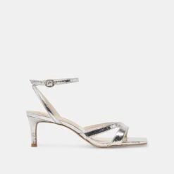 BECKI HEELS SILVER DISTRESSED LEATHER(Becki Heels Silver Distressed Leather)