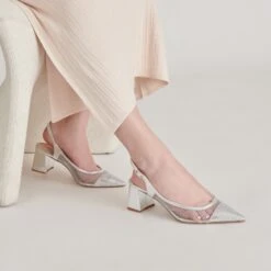 BLONDI HEELS SILVER MESH(Blondi Heels Silver Mesh) 6 BLONDI HEELS SILVER MESH(Blondi Heels Silver Mesh) -Dolce Vita Sale Store DOLCEVITA HEELS BLONDI SILVERMESH ONFOOT